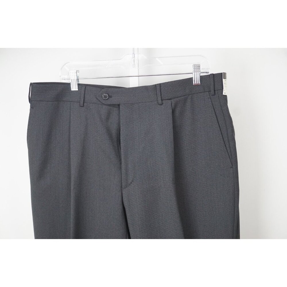 Corneliani Master Gray Black Twill 100% Wool Dress Pants Sz 56 NEW